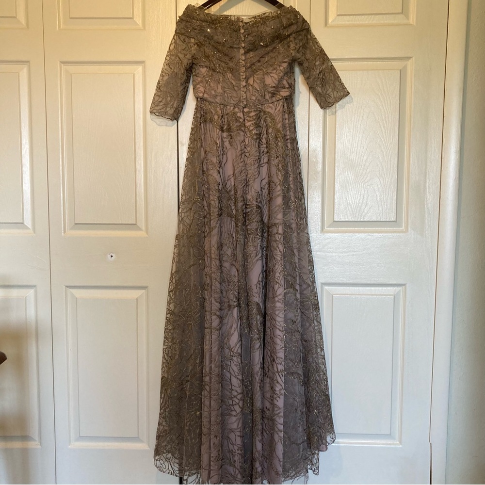 Kanwal Malik Moestaram Pakistani Indian Formal Wedding Dress Gold Brown Mocha - Picture 8 of 13